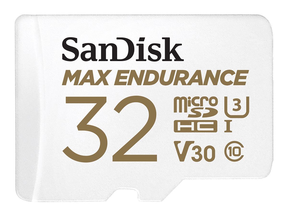 SanDisk Max Endurance - Flash-muistikortti (sovitin microSDHC:stä SD:hen sisältyvä) - 32 Gt - Video Class V30 / UHS-I U3 / Class10 - microSDHC UHS-I